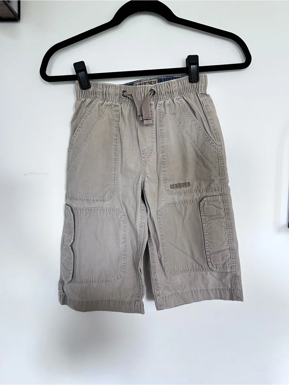 Oshkosh 100% Cotton Kids Khaki Cargo Shorts Size 7 Youth